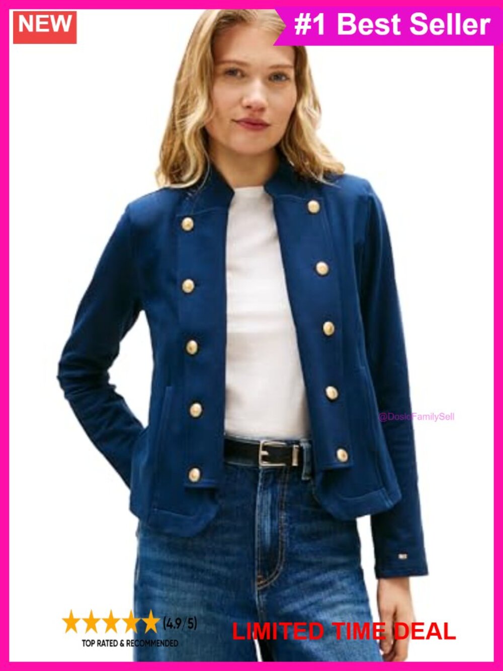 Double Breasted Knit Blazer Jacket Button Down Long Sleeve Lightweight Cotton